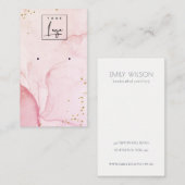 Roze Paarse Waterverf Textuur Oorring beeldscherm Visitekaartje (Voorkant / Achterkant)