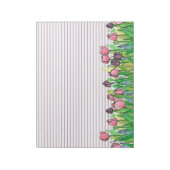 Roze Paarse Waterverf Tulpen gelamineerd Notitieblok (Linkerzijde)