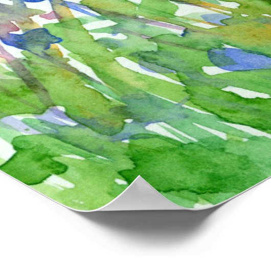 Roze Paarse Waterverf van de Beemweide van de Wild Poster (Hoek)