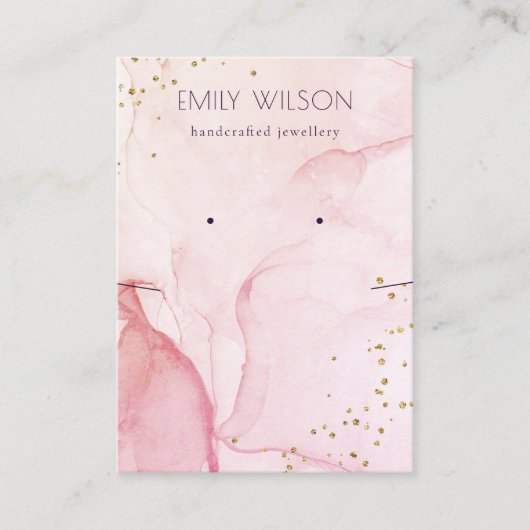 Roze paarse Waterverf Veroorbaar Ketting beeldsche Visitekaartje (Voorkant)