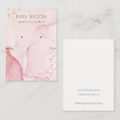 Roze paarse Waterverf Veroorbaar Ketting beeldsche Visitekaartje (Voorkant / Achterkant)