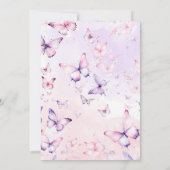 Roze Paarse Waterverf vlinder kussen Verjaardag Kaart (Achterkant)