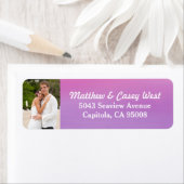 Roze Paarse Waterverf Wash Beach Foto Etiket (Insitu)