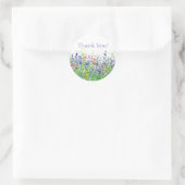 Roze Paarse Waterverf Wildbloemen Dank u Ronde Sticker (Tas)