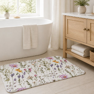 Roze Paarse Waterverf Wilde Bloem Badmat