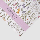 Roze Paarse Waterverf Wilde Bloem Naam Tissuepapier (Detail)