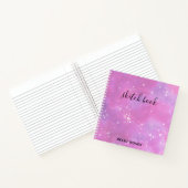 Roze & Paarse Waterverf-witte spatten schets Notitieboek (Binnen)