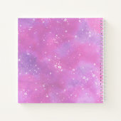 Roze & Paarse Waterverf-witte spatten schets Notitieboek (Achterkant)