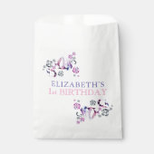 Roze Paarse Waterverf Ze is een Gem Verjaardag Bedankzakje (Voorkant)