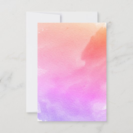 Roze paarse waterverf zeesterstrand RSVP Kaartje (Achterkant)