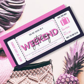 Roze Paarse Weekend Getaway Cadeaubon Ticket
