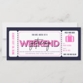 Roze Paarse Weekend Getaway Cadeaubon Ticket (Voorkant)