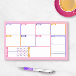 Roze Paarse Wekelijkse Planner Habits & To Do's Post-it® Notes