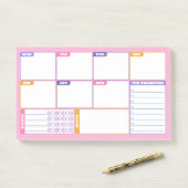 Roze Paarse Wekelijkse Planner Habits & To Do's Post-it® Notes (Op bureau)