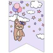 Roze Paarse Welkom Baby Girl Beer Baby shower Vlaggetjes (Eerste vlag)