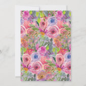 Roze Paarse Wildbloemen 50e bruiloft Jubileum Kaart (Achterkant)