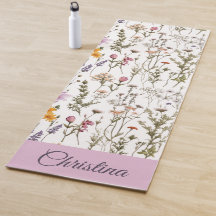 Roze Paarse Wilde Bloem Waterverf Aangepaste Naam
