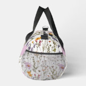 Roze Paarse Wilde Bloem Waterverf Monogram Naam Plunjezak (Rechts)