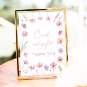 Roze Paarse wilde bloemen Kaarten en geschenken te Poster