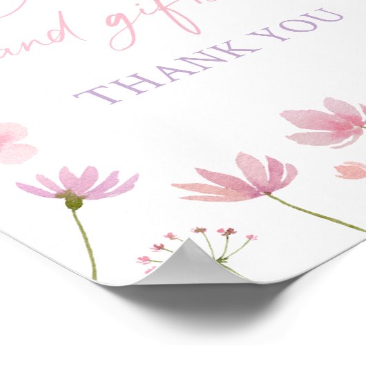 Roze Paarse wilde bloemen Kaarten en geschenken te Poster (Hoek)