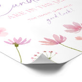 Roze Paarse wilde bloemen Raad hoeveel douchespel Poster (Hoek)