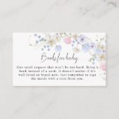 Roze Paarse Wildflower Baby shower Boeken voor Bab Informatiekaartje (Voorkant)