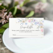 Roze Paarse Wildflower Baby shower Luier Raffle Informatiekaartje