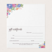 Roze Paarse Wildflower Boeketten - Cadeaubon Kaart (Binnenkant ongevouwen)