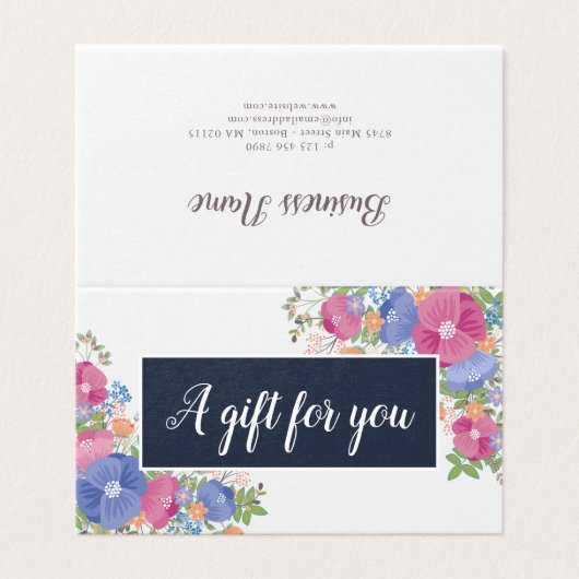 Roze Paarse Wildflower Boeketten - Cadeaubon Kaart (Buitenkant ongevouwen)