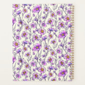 Roze Paarse Wildflower Floral Design Planner (Achterkant)