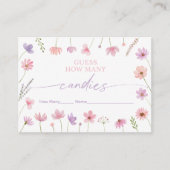 Roze Paarse Wildflower Raad hoeveel douchespel Informatiekaartje (Voorkant)