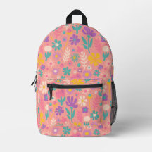 Roze & Paarse Wildflower School Rugzak