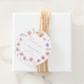 Roze Paarse Wildflowers Baby shower Bedankjes Labels (In situ)
