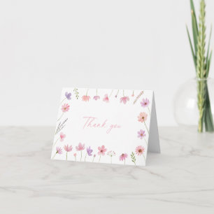 Roze Paarse Wildflowers Baby shower Bedankt