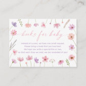 Roze Paarse Wildflowers Baby shower Boek Aanvraag Informatiekaartje (Voorkant)