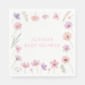 Roze Paarse Wildflowers Baby shower Servet (Voorkant)
