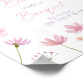 Roze Paarse Wildflowers Bloemenbalkteken Poster (Hoek)