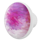 Roze Paarse witte Abstracte kunst Keramische Knop (Rechts)