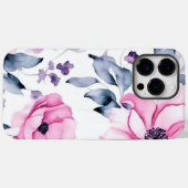 Roze Paarse Witte Bloemen Esthetisch Case-Mate iPhone Case (Achterkant (horizontaal))
