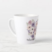 Roze Paarse Witte Bloemhart Latte Mok (Linkerhoek)