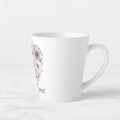 Roze Paarse Witte Bloemhart Latte Mok (Rechts)
