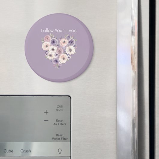 Roze Paarse Witte Bloemhart Magneet (Insitu (Koelkast))