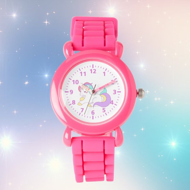 Roze paarse, witte, bruine korrelige goudbekjes horloge (Creator heeft geüpload)