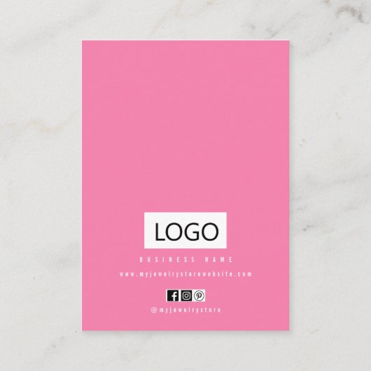 Roze Paarse Witte Rozen Sieraden Display Kaarten Visitekaartje (Achterkant)