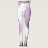 Roze Paarse witte Sjabloon Moderne Elegant Trendy Leggings (Voorkant)