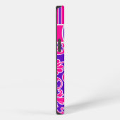 Roze Paarse, witte stripper Damask 2 iPad-luchttas iPhone Hoesje (Rechterkant)