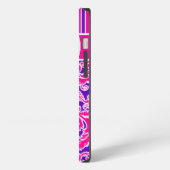 Roze Paarse, witte stripper Damask 2 iPad-luchttas iPhone Hoesje (Linkerkant)
