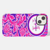 Roze Paarse, witte stripper Damask 2 iPad-luchttas iPhone Hoesje (Achterkant horizontaal)