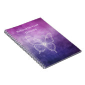 Roze Paarse Witte Vlinder Notitieboek (Rechterzijde)