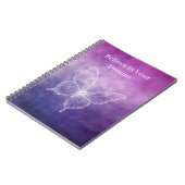 Roze Paarse Witte Vlinder Notitieboek (Linkerzijde)